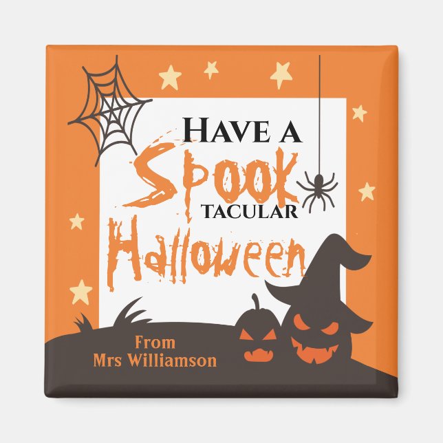 Halloween Classroom Spook-Tacular Orange Magnet (Front)