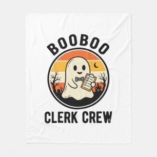Halloween Clerk BooBoo Ghost Crew Vintage_1 Fleece Blanket
