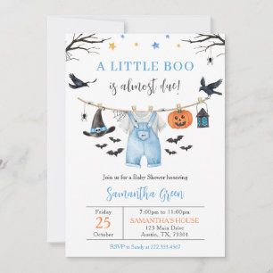 Halloween Clothes Little Boo Baby Shower Invitation