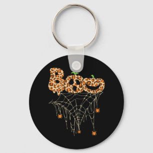 Halloween Clothes Spider Web Fall Pumpkin Cheetah  Key Ring