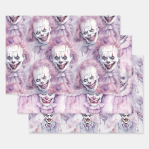 Halloween Clown Wrapping Paper Sheet