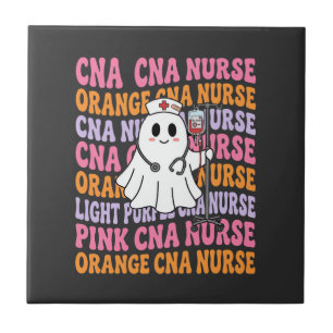 Halloween CNA Nurse Ghost Design Ceramic Tile