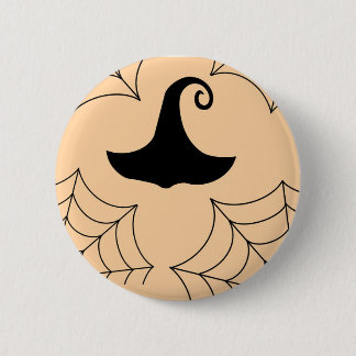 Halloween cobweb witches hat badge