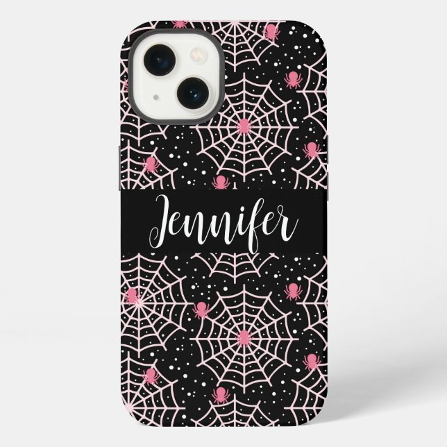 Halloween Cobwebs & Spiders Pattern iPhone Case (Back)