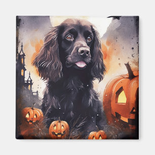 Halloween Cocker Spaniel With Pumpkins Magnet