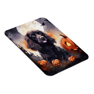 Halloween Cocker Spaniel With Pumpkins Magnet