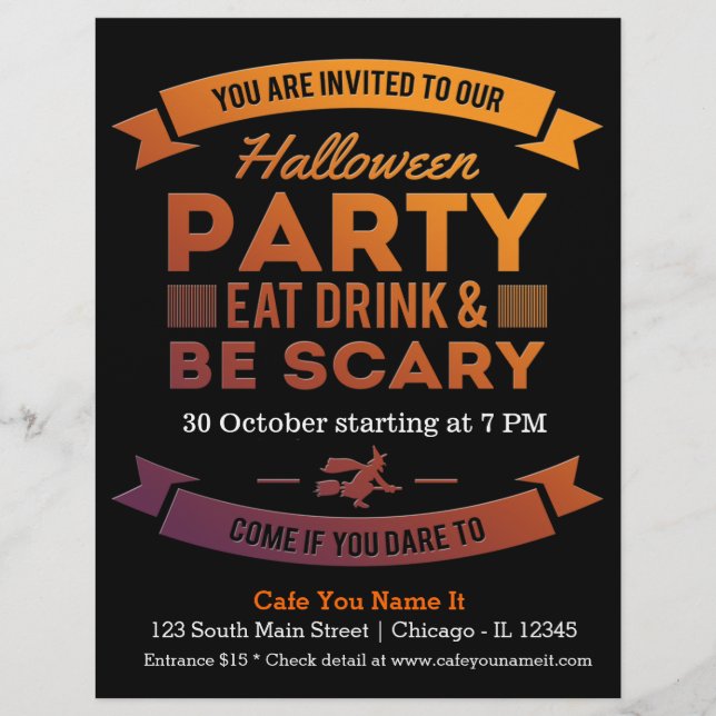 Halloween cocktail(background colour can be change flyer (Front)
