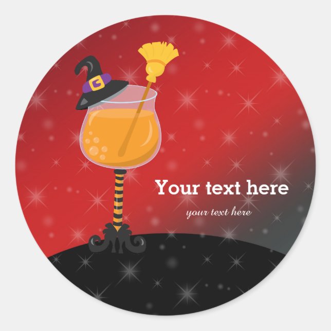 Halloween cocktail classic round sticker (Front)