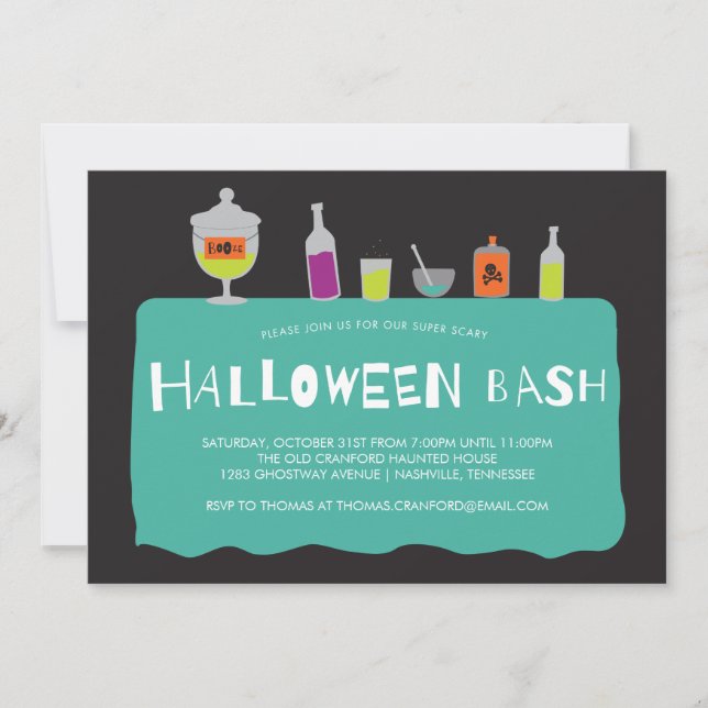 Halloween Cocktail Costume Party Invitation (Front)