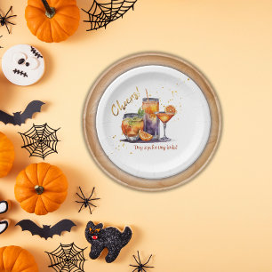 Halloween Cocktail Drinks Baby Shower Paper Plate