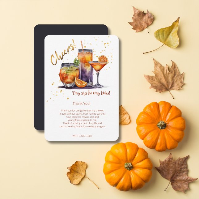 Halloween Cocktail Drinks Baby Shower Thank You Card (Creator Uploaded)