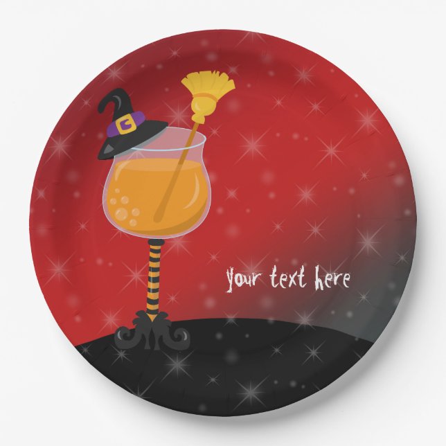 Halloween cocktail paper plate (Front)