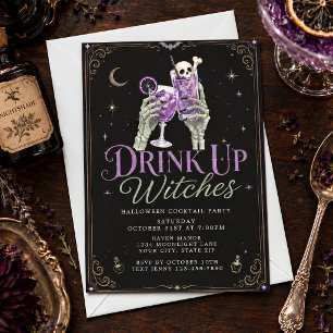 Halloween Cocktail Party Drink Up Witches Invitation