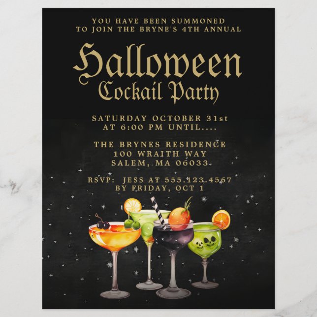  Halloween Cocktail Party  Flyer (Front)