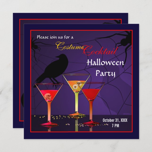 Halloween Cocktail Party Invitation (Front/Back)