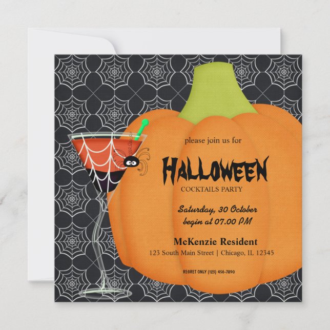 Halloween Cocktail Party Invitation (Front)