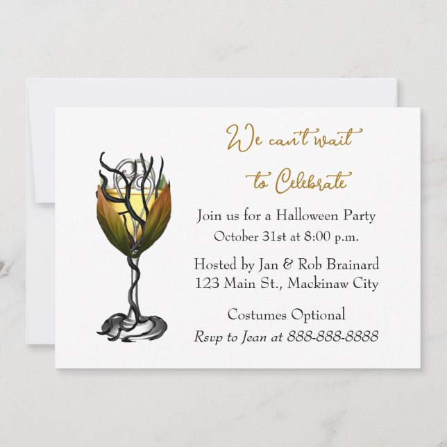 Halloween Cocktail Party Invitation (Front)