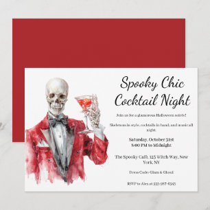 Halloween Cocktail Party   Spooky Chic Night Invitation