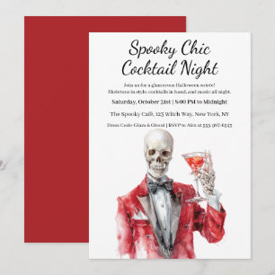 Halloween Cocktail Party   Spooky Chic Night Invitation