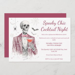 Halloween Cocktail Party   Spooky Chic Night Invitation