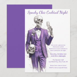 Halloween Cocktail Party Spooky Chic Night Invitation