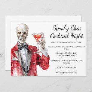 Halloween Cocktail Party   Spooky Chic Night Invitation