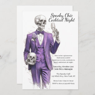 Halloween Cocktail Party Spooky Chic Night Invitation