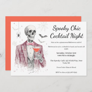 Halloween Cocktail Party Spooky Chic Night Invitation