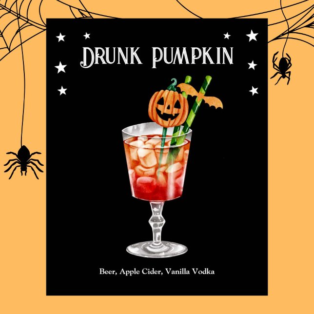 Halloween Cocktail Party with Pumpkin Recipe  Poster (Halloween Cocktail Party with Pumpkin Recipe Poster)