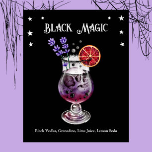 Halloween Cocktail Party with Skull Recipe Poster