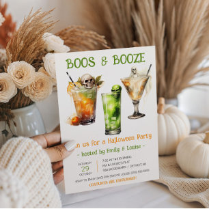 Halloween Cocktails, Boos & Booze Halloween Party Invitation