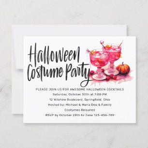 Halloween Cocktails & Costume Party Invitation