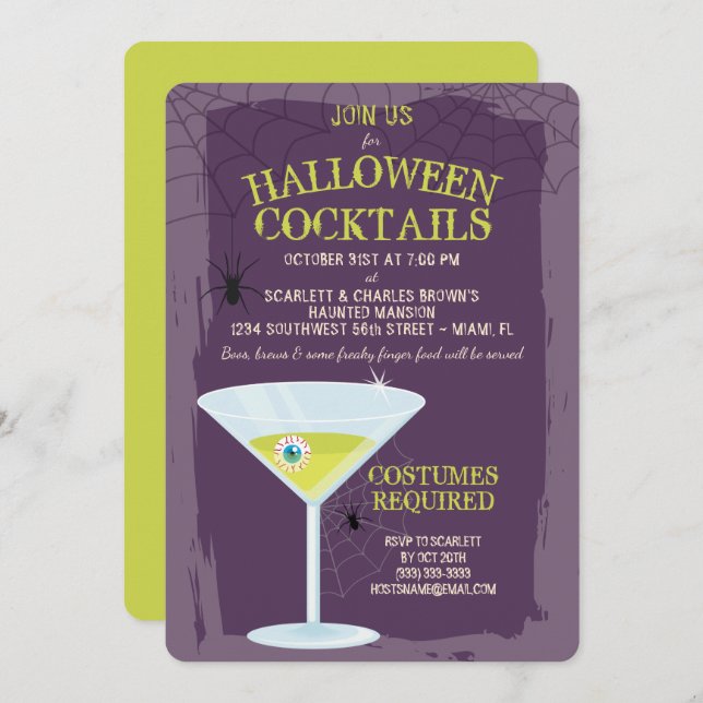 Halloween Cocktails Invitation (Front/Back)