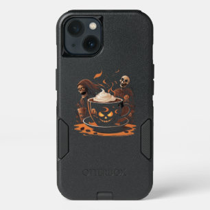 Halloween Coffee Art – Spooky Latte with Skeletons