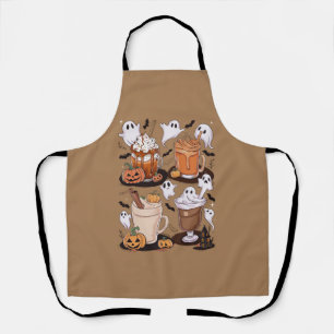 Halloween Coffee Cute Fall Iced Coffee Lover Gift  Apron
