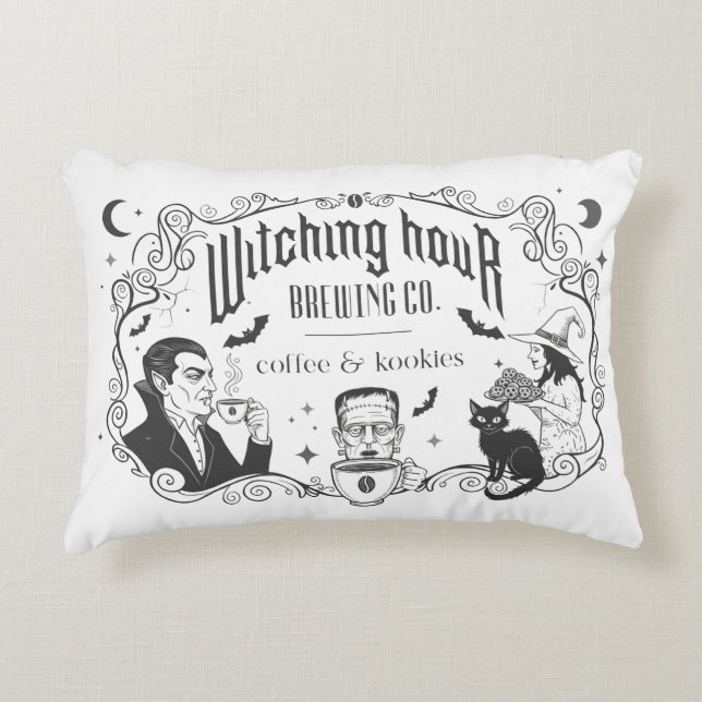 Halloween Coffee Decor Kitchen Accent Throw Pillow (Front)