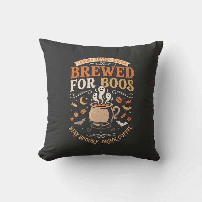 Halloween Coffee Ghost Celebration Cushion (Front)