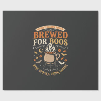 Halloween Coffee Ghost Celebration Wrapping Paper