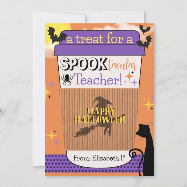Halloween Coffee Gift Card Holder (Front)