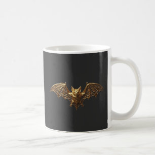 Halloween Coffee Mug Gold Bat Gothic