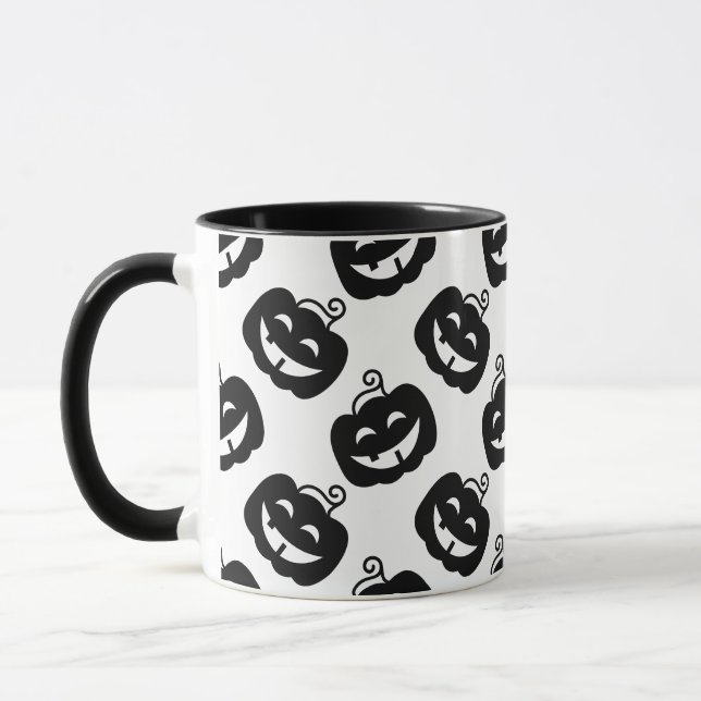 Halloween Coffee Mug With Spooky Pumpkin (Left)