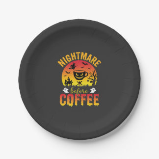 Halloween Coffee Nightmare Before Coffee Spooky Ve Paper Plate
