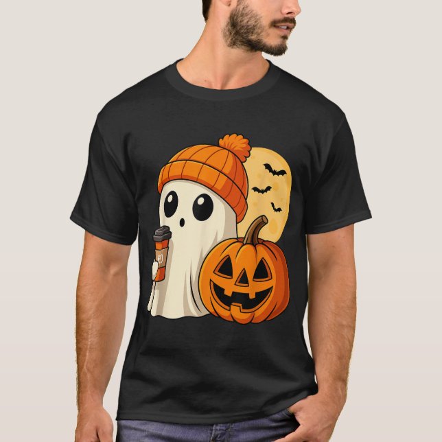 Halloween Coffee Pumpkin Spooky T-Shirt (Front)