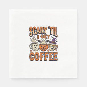 Halloween Coffee Scary Until Coffee Vintage Shirt_ Napkin