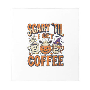 Halloween Coffee Scary Until Coffee Vintage Shirt_ Notepad