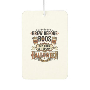 Halloween Coffee Shirt Brew Before Boos Vintage De Car Air Freshener