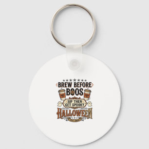 Halloween Coffee Shirt Brew Before Boos Vintage De Key Ring