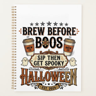 Halloween Coffee Shirt Brew Before Boos Vintage De Planner