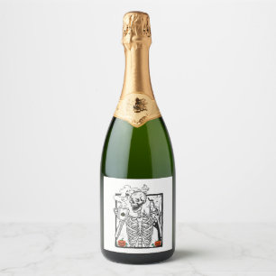 Halloween,coffee, skull coffee sparkling wine label