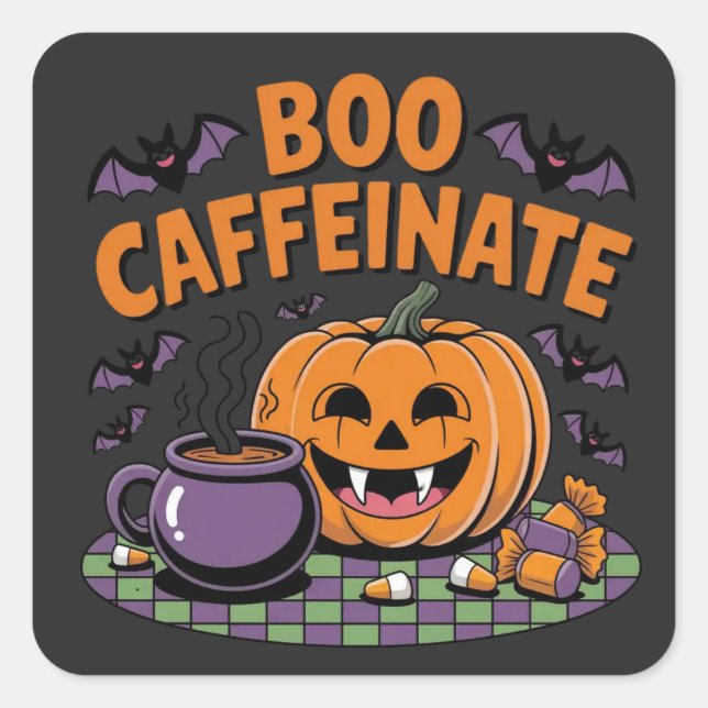Halloween Coffee Vibes Sticker (Front)